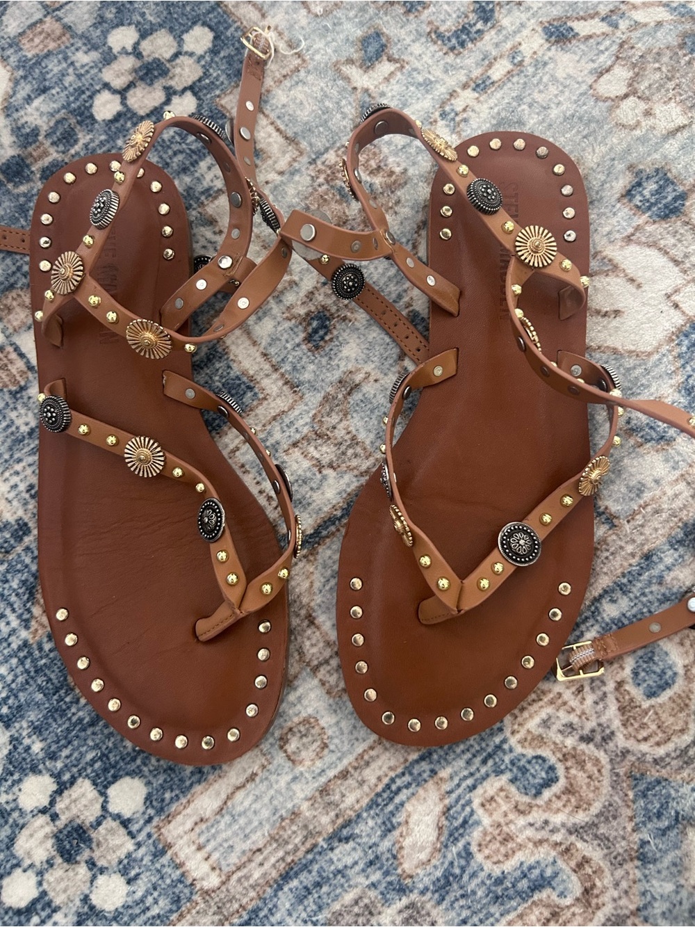 Steve Madden Brown Studded Gladiator Sandals
